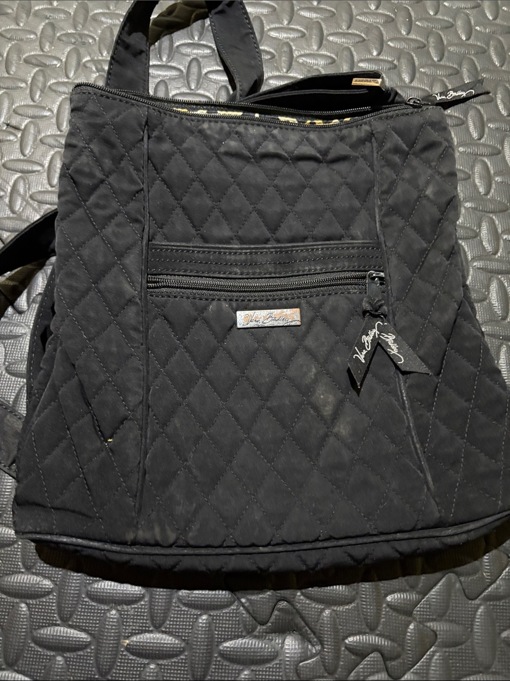 Vera Bradley Quilted Black Backpack Tote
